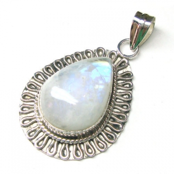925 sterling silver teardrop rainbow moonstone pendant jewellery